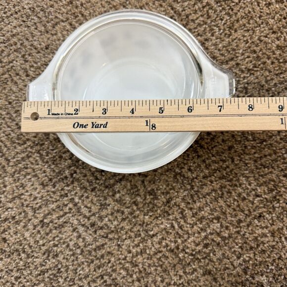 Vintage Pyrex Early American White and Brown 1.5 Pint Covered Casserole #472 - Picture 3 of 10